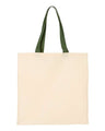 Economical Cotton Tote Bag with Contrast-Color Handles