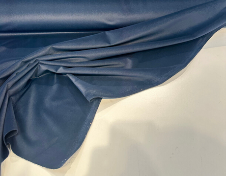 Rudy Velvet Polyester Fabric - Navy Blue, Upholstery, 56" Width (1 Yard)