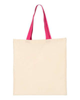 Economical Cotton Tote Bag with Contrast-Color Handles