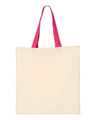 Economical Cotton Tote Bag with Contrast-Color Handles
