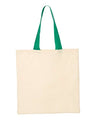Economical Cotton Tote Bag with Contrast-Color Handles
