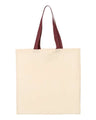 Economical Cotton Tote Bag with Contrast-Color Handles