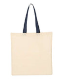 Economical Cotton Tote Bag with Contrast-Color Handles