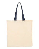 Economical Cotton Tote Bag with Contrast-Color Handles
