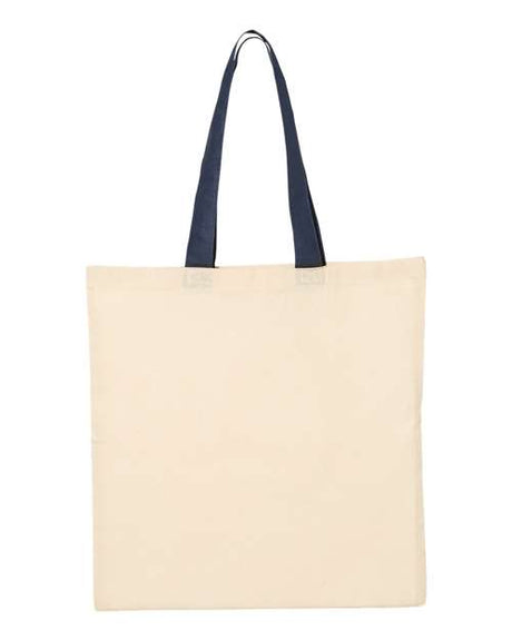 Economical Cotton Tote Bag with Contrast-Color Handles