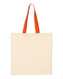Economical Cotton Tote Bag with Contrast-Color Handles
