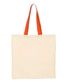 Economical Cotton Tote Bag with Contrast-Color Handles