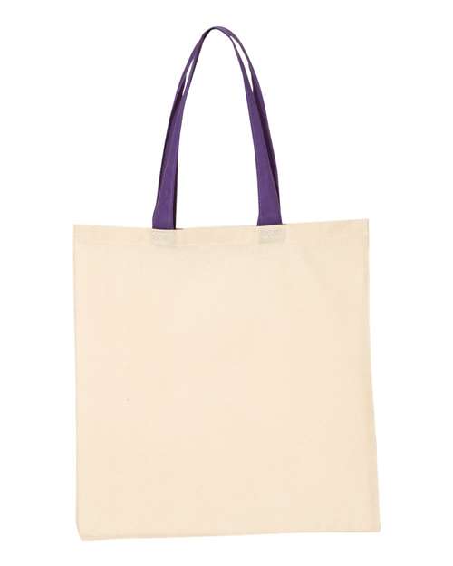 Economical Cotton Tote Bag with Contrast-Color Handles