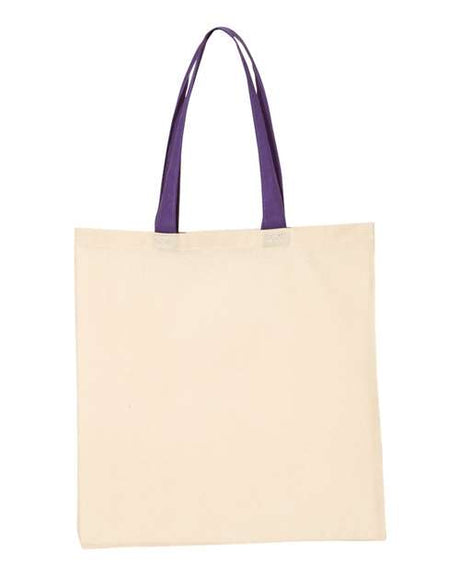 Economical Cotton Tote Bag with Contrast-Color Handles