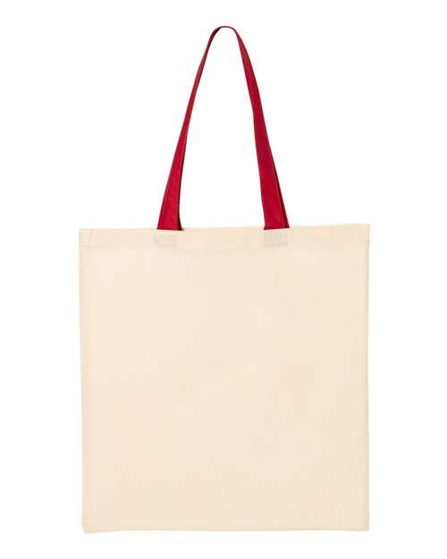 Economical Cotton Tote Bag with Contrast-Color Handles