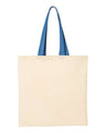 Economical Cotton Tote Bag with Contrast-Color Handles