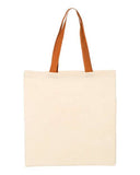 Economical Cotton Tote Bag with Contrast-Color Handles