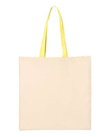 Economical Cotton Tote Bag with Contrast-Color Handles