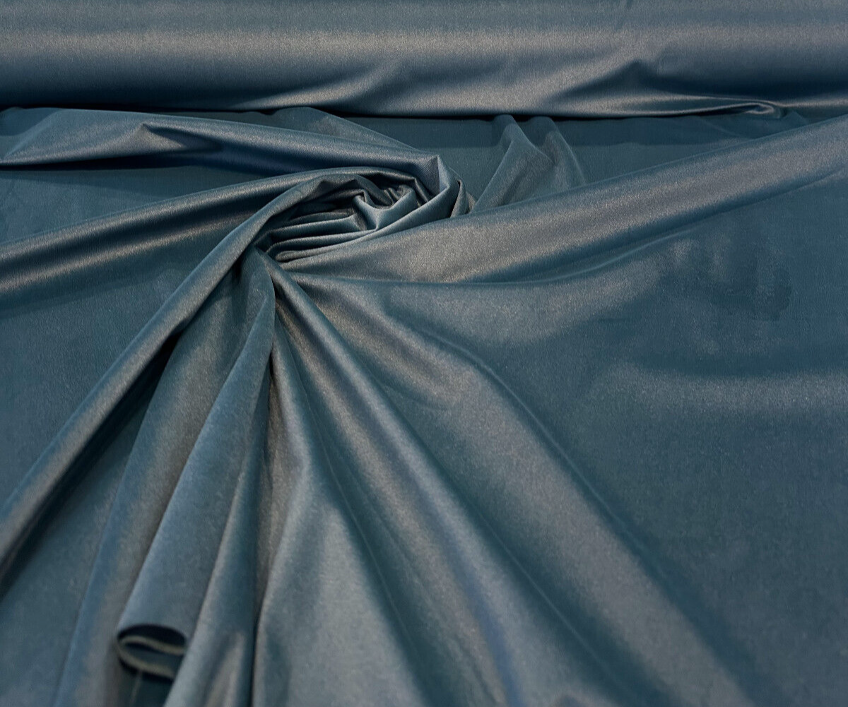 Rudy Velvet Polyester Fabric - Dark Teal Blue, Upholstery Velvet, 56" Width (By The Yard)