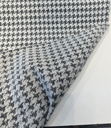 Quinn Houndstooth Chenille Upholstery Fabric - Black White Houndstooth, 54" Width (1 Yard)
