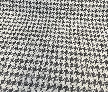 Quinn Houndstooth Chenille Upholstery Fabric - Black White Houndstooth, 54" Width (1 Yard)
