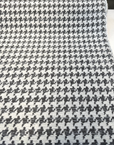Quinn Houndstooth Chenille Upholstery Fabric - Black White Houndstooth, 54" Width (1 Yard)