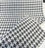 Quinn Houndstooth Chenille Upholstery Fabric - Black White Houndstooth, 54" Width (1 Yard)