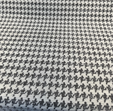 Quinn Houndstooth Chenille Upholstery Fabric - Black White Houndstooth, 54" Width (1 Yard)