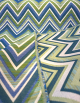 Fischer Chevron Sunbrella Solution Dyed Acrylic Fabric - Blue Green Chevron, 54" Width (1 Yard)