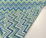Fischer Chevron Sunbrella Solution Dyed Acrylic Fabric - Blue Green Chevron, 54" Width (1 Yard)