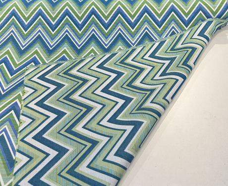 Fischer Chevron Sunbrella Solution Dyed Acrylic Fabric - Blue Green Chevron, 54" Width (1 Yard)