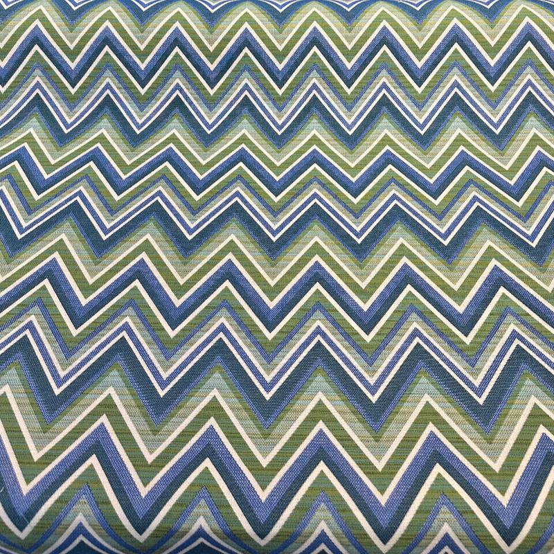 Fischer Chevron Sunbrella Solution Dyed Acrylic Fabric - Blue Green Chevron, 54" Width (1 Yard)