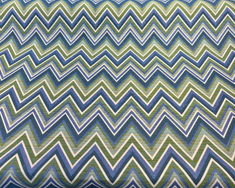 Fischer Chevron Sunbrella Solution Dyed Acrylic Fabric - Blue Green Chevron, 54" Width (1 Yard)