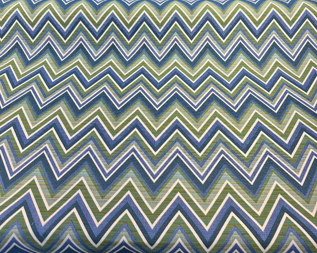 Fischer Chevron Sunbrella Solution Dyed Acrylic Fabric - Blue Green Chevron, 54" Width (1 Yard)