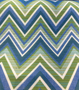 Fischer Chevron Sunbrella Solution Dyed Acrylic Fabric - Blue Green Chevron, 54" Width (1 Yard)