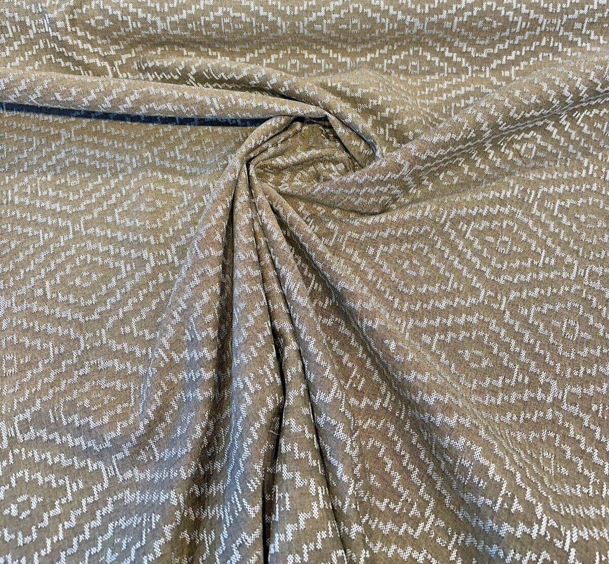 Sunbrella Capra II Acrylic Fabric - Brown Geometric Pattern, 54" Width (1 Yard)