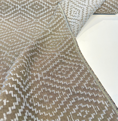 Sunbrella Capra II Acrylic Fabric - Brown Geometric Pattern, 54" Width (1 Yard)