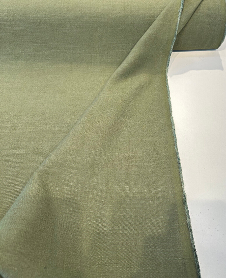 Siena Army Green Linen Fabric - Army Green, Drapery Upholstery, 58" Width (1 Yard)
