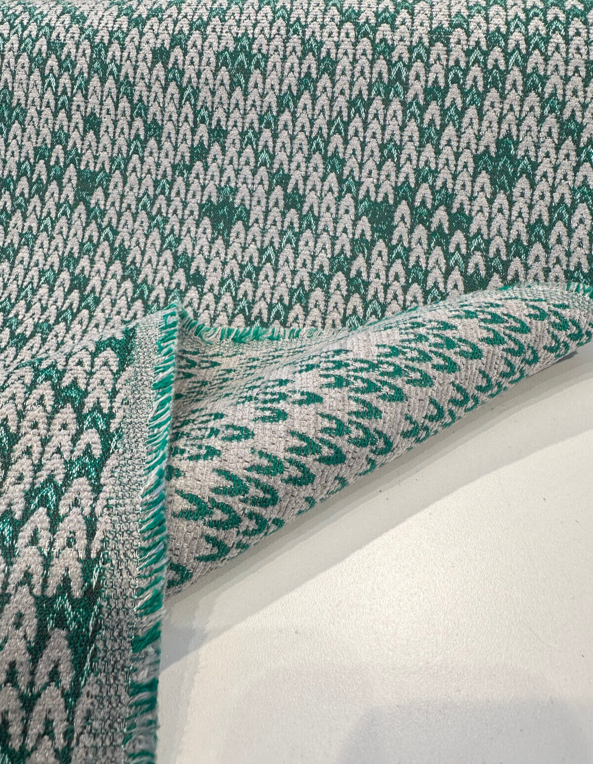 Sunbrella Sweater Weather Sunbrella Acrylic Fabric - Pine Green, Textured Geometric, 54" Width (1 Yard)