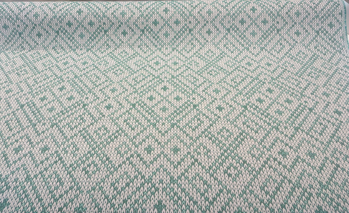 Sunbrella Sweater Weather Sunbrella Acrylic Fabric - Pine Green, Textured Geometric, 54" Width (1 Yard)