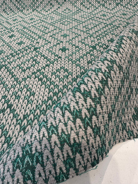 Sunbrella Sweater Weather Sunbrella Acrylic Fabric - Pine Green, Textured Geometric, 54" Width (1 Yard)