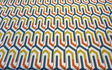 Sunbrella Retro Chevron Tropic Sunbrella Acrylic Fabric - Blue, Orange, Yellow, White Chevron Pattern, 54" Width (1 Yard)