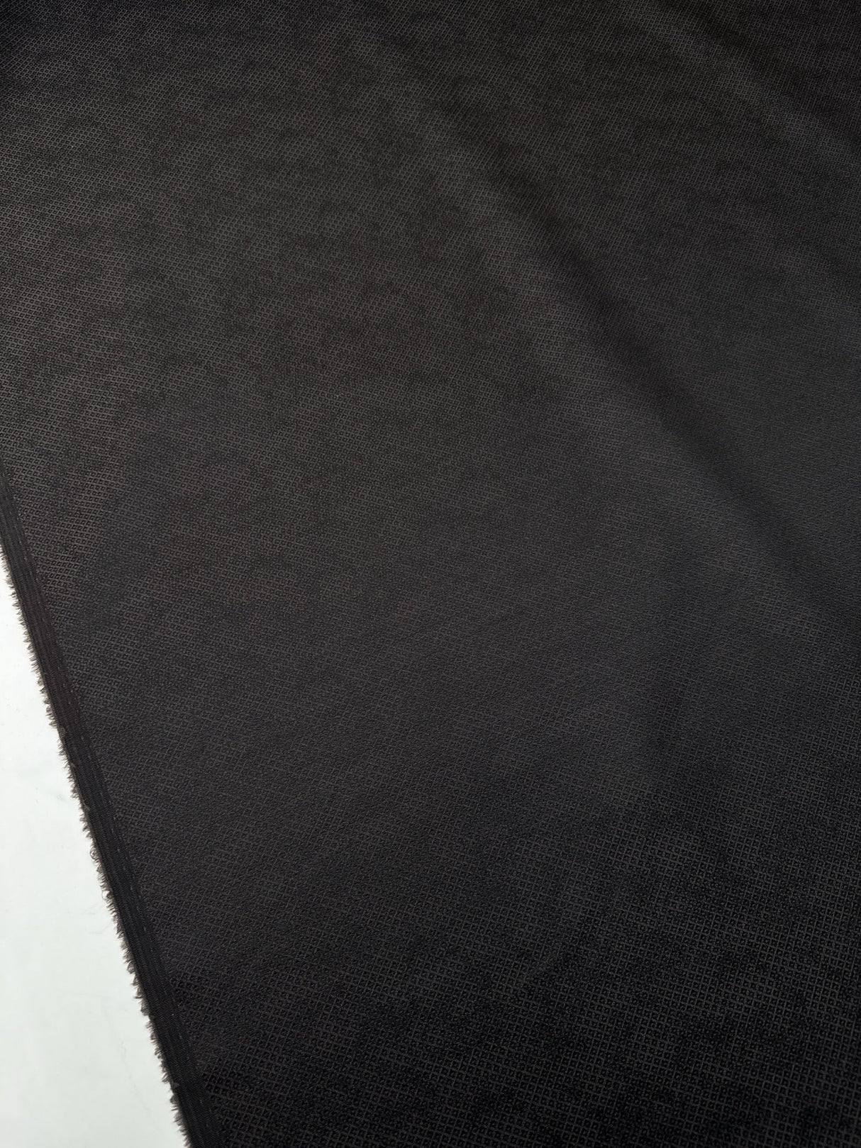 Wool Silk Jacquard Fabric Gray Black