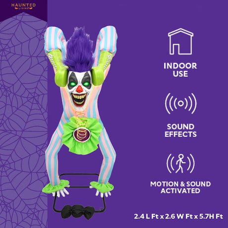 5 ft. Motion Activated Laughing Handstand Clown Animatronic (Haunted Living)