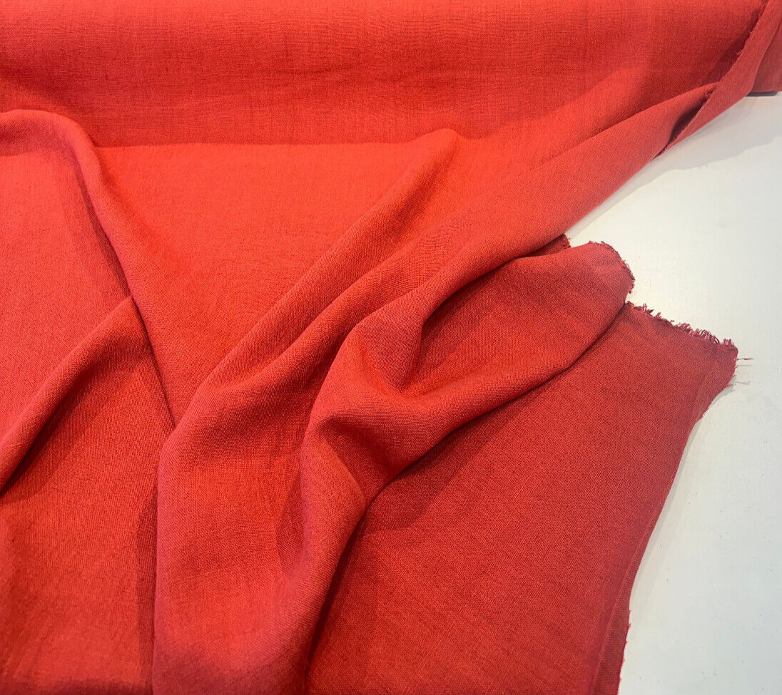 Don Giovanni Linen Fabric - Paprika Red, Upholstery Drapery, 54" Width (1 Yard)