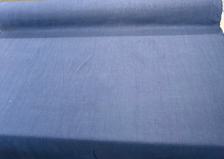 Don Giovanni Linen Fabric - Blue Smoke, Upholstery Drapery, 54" Width (1 Yard)