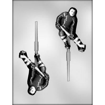 Hockey Player Sucker Chocolate Mold