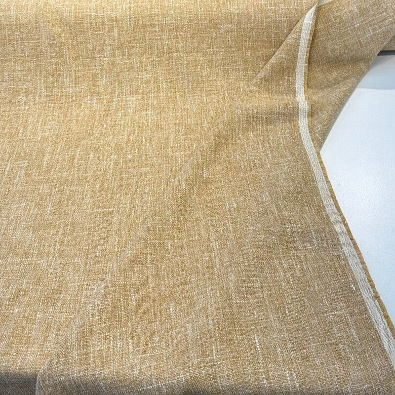 Libeco Belgian Linen Melange Marigold Linen Fabric - Marigold, 54" Width, No Repeat, Railroaded (1 Yard)