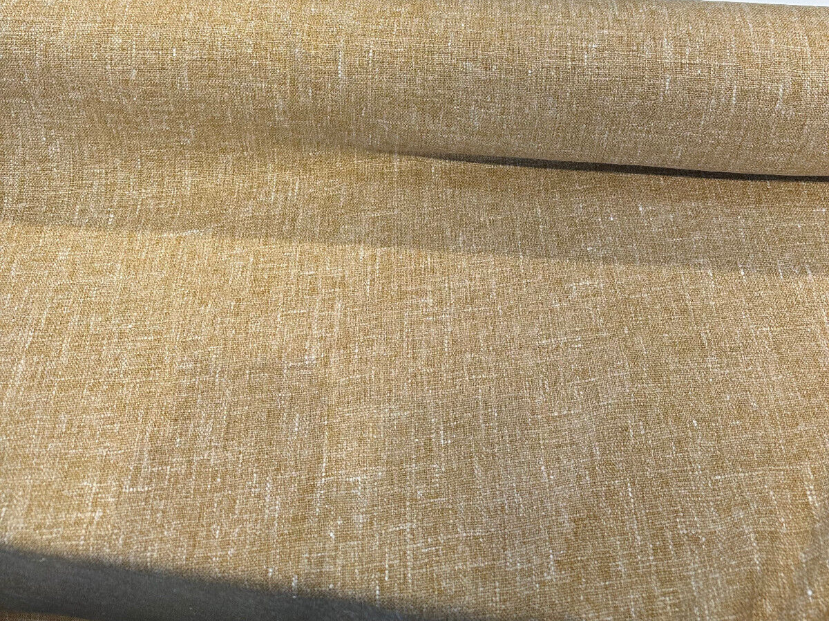 Libeco Belgian Linen Melange Marigold Linen Fabric - Marigold, 54" Width, No Repeat, Railroaded (1 Yard)