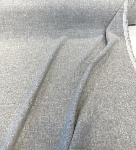 Libeco Belgian Linen Melange Gray Stone Linen Fabric - Stone, Drapery Upholstery, 54" Width (1 Yard)