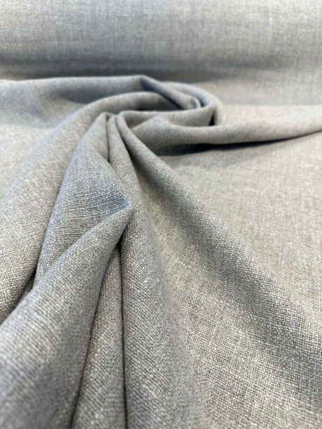 Libeco Belgian Linen Melange Gray Stone Linen Fabric - Stone, Drapery Upholstery, 54" Width (1 Yard)