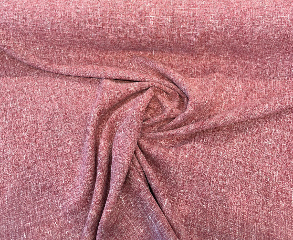 Libeco Belgian Linen Melange Scarlet Red Drapery Upholstery Fabric - Scarlet Red, 54" Width (1 Yard)