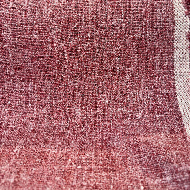 Libeco Belgian Linen Melange Scarlet Red Drapery Upholstery Fabric - Scarlet Red, 54" Width (1 Yard)