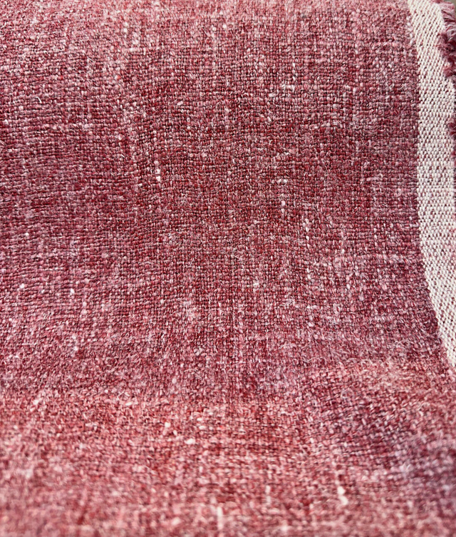 Libeco Belgian Linen Melange Scarlet Red Drapery Upholstery Fabric - Scarlet Red, 54" Width (1 Yard)