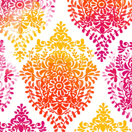 Warm Damask Fabric - Damask Pattern, 18" X 18" Repeat (1 Yard)